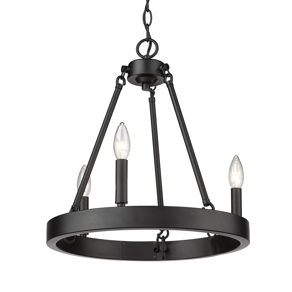 Golden Lighting Alastair 3-light Chandelier in Matte Black